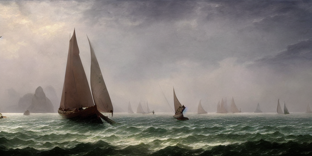A dream of a caravan sailing to a distant digital realm. Created via beta.dreamstudio.ai
